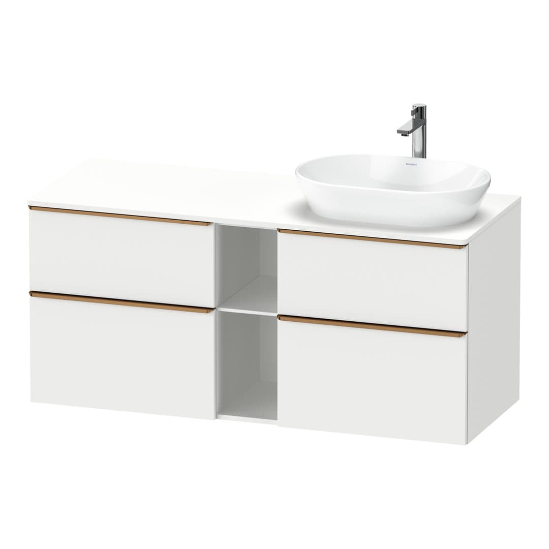 Duravit D-Neo – Έπιπλο Νιπτήρα – 1400 mm, για κονσόλα, 4 συρτάρια, νιπτήρας δεξιά, Bronze Brushed – White Matt, Decor (DE4970R04180000)