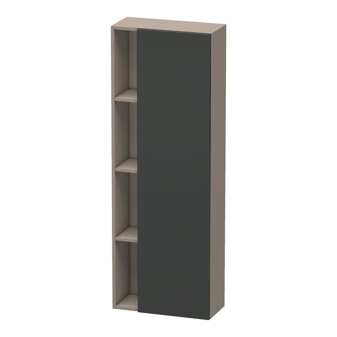 Duravit DuraStyle – Κολόνα Μπάνιου – 500 mm, 1 πόρτα, δεξιά, σώμα Basalte Matt, 500 x 240 x 1400 mm – Graphite Matt, Decor (DS1238R4943)