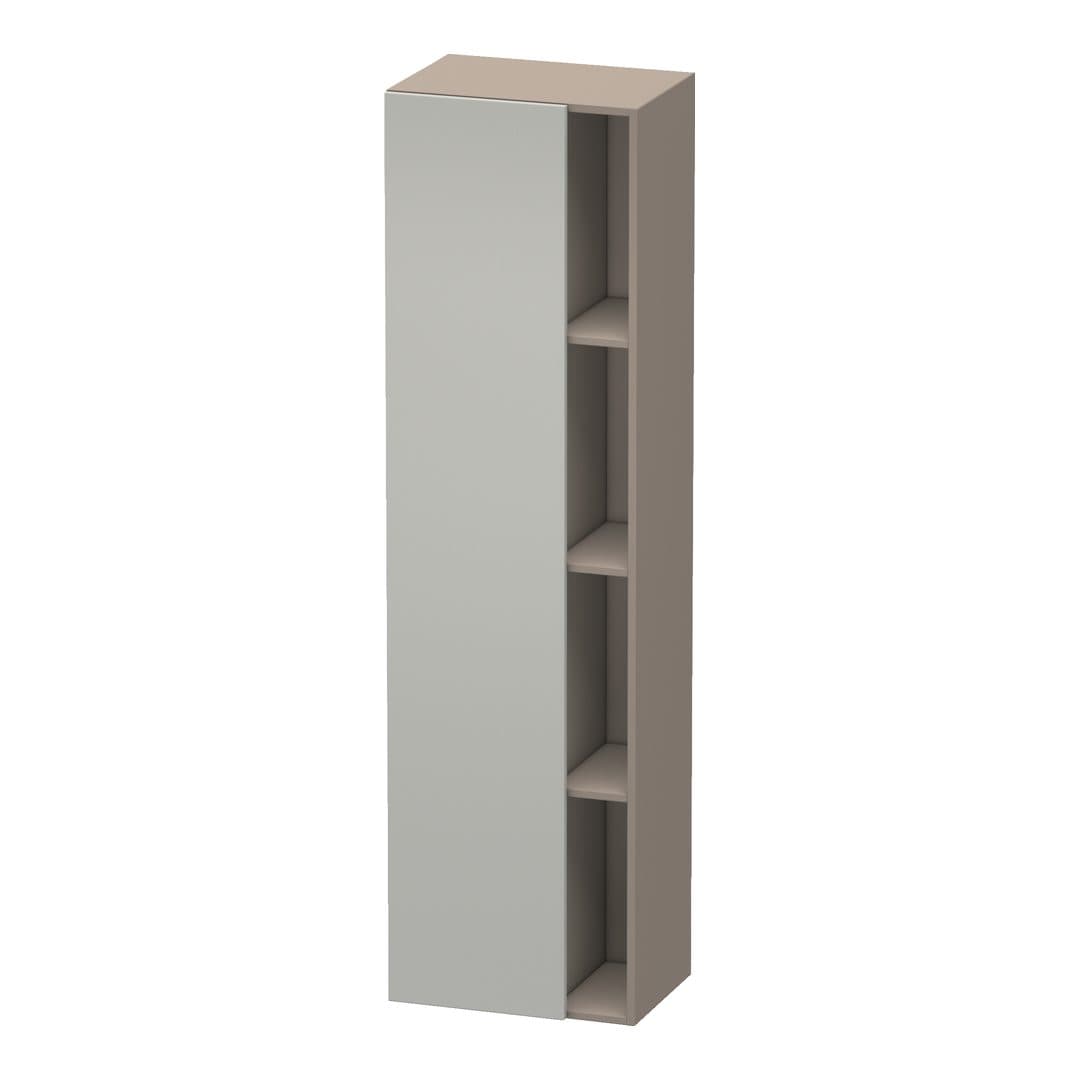 Duravit DuraStyle – Κολόνα Μπάνιου – 500 mm, 1 πόρτα, αριστερή, σώμα Basalte Matt, 500 x 360 x 1800 mm – Concrete grey Matt, Decor (DS1249L0743)