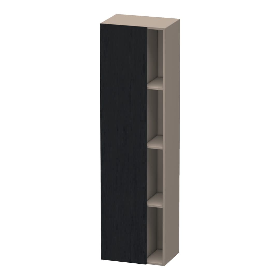 Duravit DuraStyle – Κολόνα Μπάνιου – 500 mm, 1 πόρτα, αριστερή, σώμα Basalte Matt, 500 x 360 x 1800 mm – Black oak Matt, Decor (DS1249L1643)