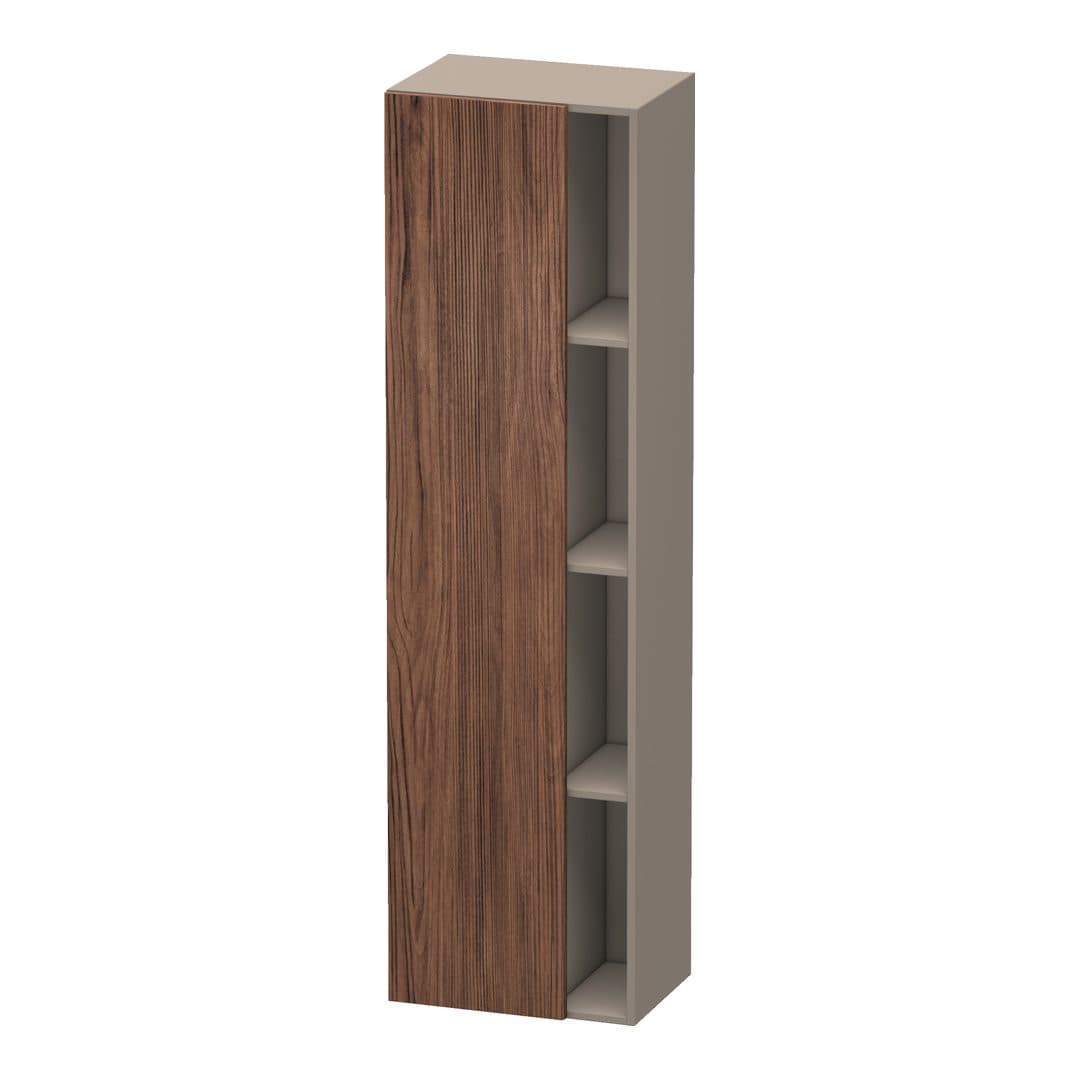 Duravit DuraStyle – Κολόνα Μπάνιου – 500 mm, 1 πόρτα, αριστερή, σώμα Basalte Matt, 500 x 360 x 1800 mm – Walnut dark Matt, Decor (DS1249L2143)