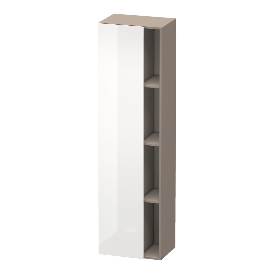 Duravit DuraStyle – Κολόνα Μπάνιου – 500 mm, 1 πόρτα, αριστερή, σώμα Basalte Matt, 500 x 360 x 1800 mm – White High Gloss, Decor (DS1249L2243)