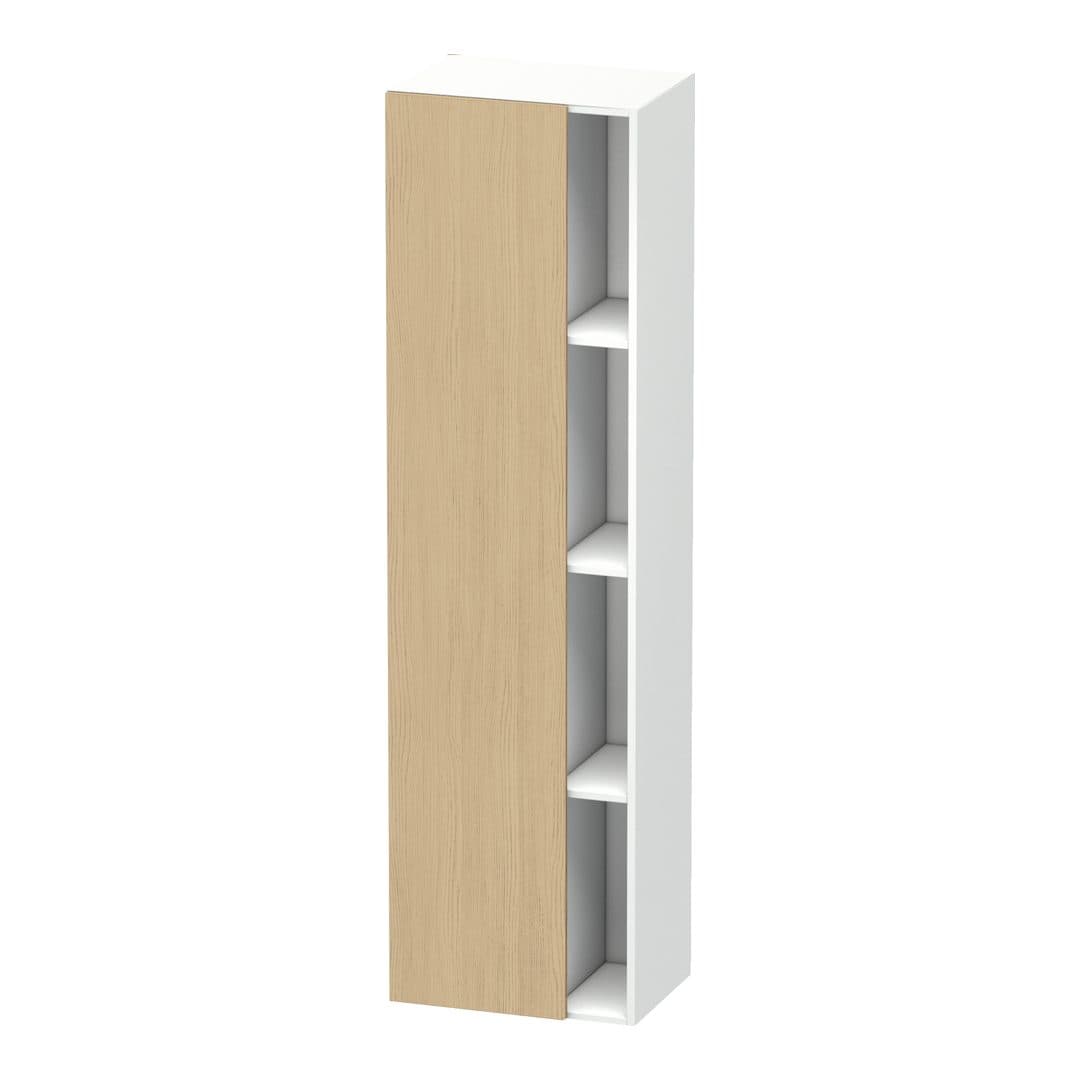 Duravit DuraStyle – Κολόνα Μπάνιου – 500 mm, 1 πόρτα, αριστερή, σώμα White Matt, 500 x 360 x 1800 mm – Natural oak, Decor (DS1249L3018)