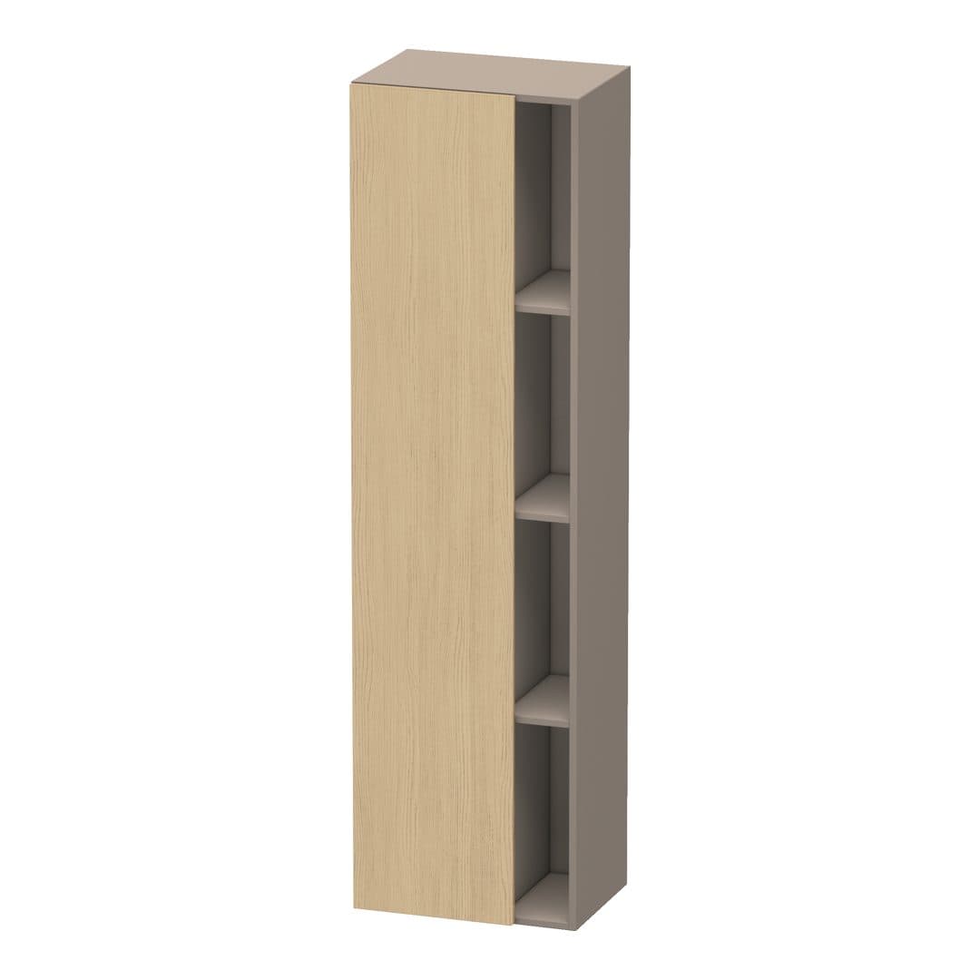 Duravit DuraStyle – Κολόνα Μπάνιου – 500 mm, 1 πόρτα, αριστερή, σώμα Basalte Matt, 500 x 360 x 1800 mm – Natural oak, Decor (DS1249L3043)