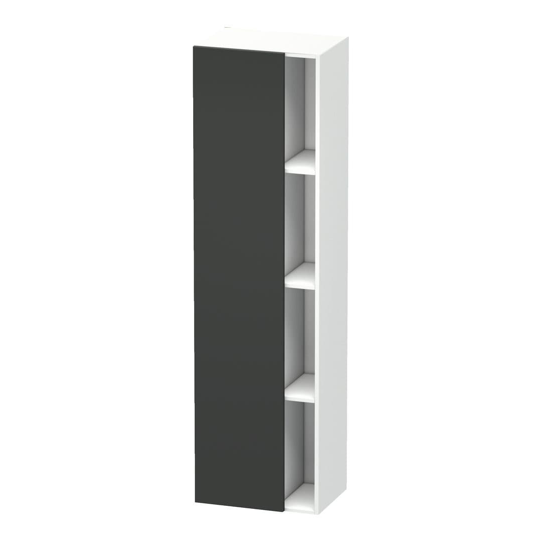 Duravit DuraStyle – Κολόνα Μπάνιου – 500 mm, 1 πόρτα, αριστερή, σώμα White Matt, 500 x 360 x 1800 mm – Graphite Matt, Decor (DS1249L4918)