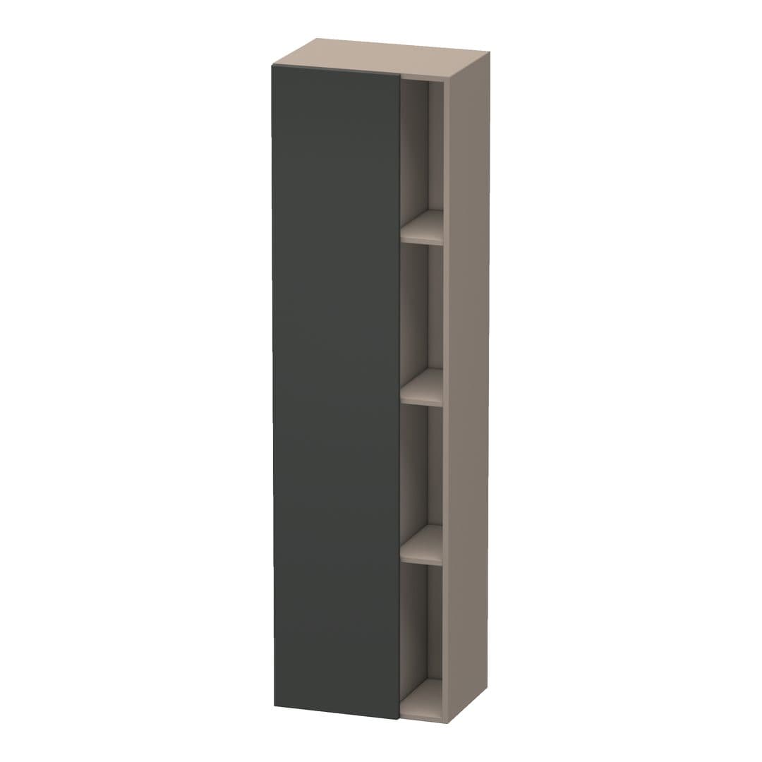 Duravit DuraStyle – Κολόνα Μπάνιου – 500 mm, 1 πόρτα, αριστερή, σώμα Basalte Matt, 500 x 360 x 1800 mm – Graphite Matt, Decor (DS1249L4943)