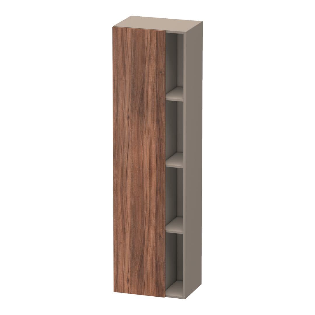 Duravit DuraStyle – Κολόνα Μπάνιου – 500 mm, 1 πόρτα, αριστερή, σώμα Basalte Matt, 500 x 360 x 1800 mm – Walnut Matt, Decor (DS1249L7943)