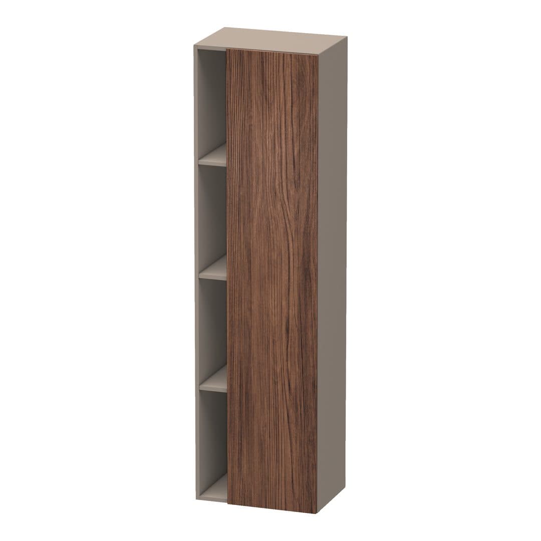 Duravit DuraStyle – Κολόνα Μπάνιου – 500 mm, 1 πόρτα, δεξιά, σώμα Basalte Matt, 500 x 360 x 1800 mm – Walnut dark Matt, Decor (DS1249R2143)