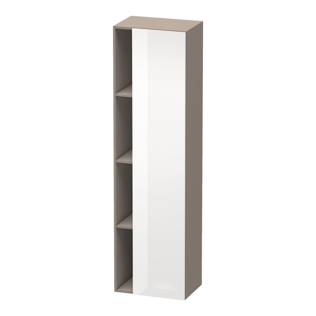 Duravit DuraStyle – Κολόνα Μπάνιου – 500 mm, 1 πόρτα, δεξιά, σώμα Basalte Matt, 500 x 360 x 1800 mm – White High Gloss, Decor (DS1249R2243)