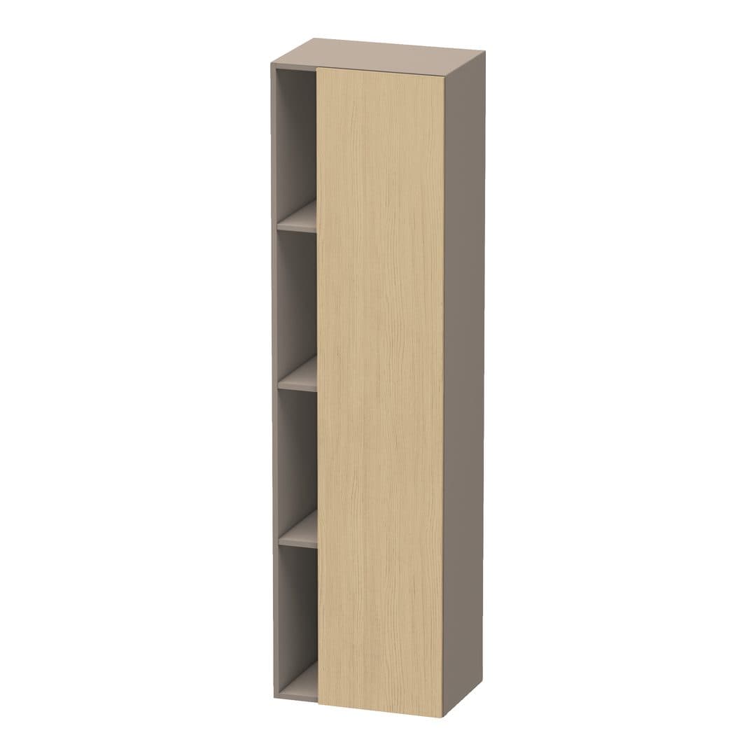 Duravit DuraStyle – Κολόνα Μπάνιου – 500 mm, 1 πόρτα, δεξιά, σώμα Basalte Matt, 500 x 360 x 1800 mm – Natural oak, Decor (DS1249R3043)