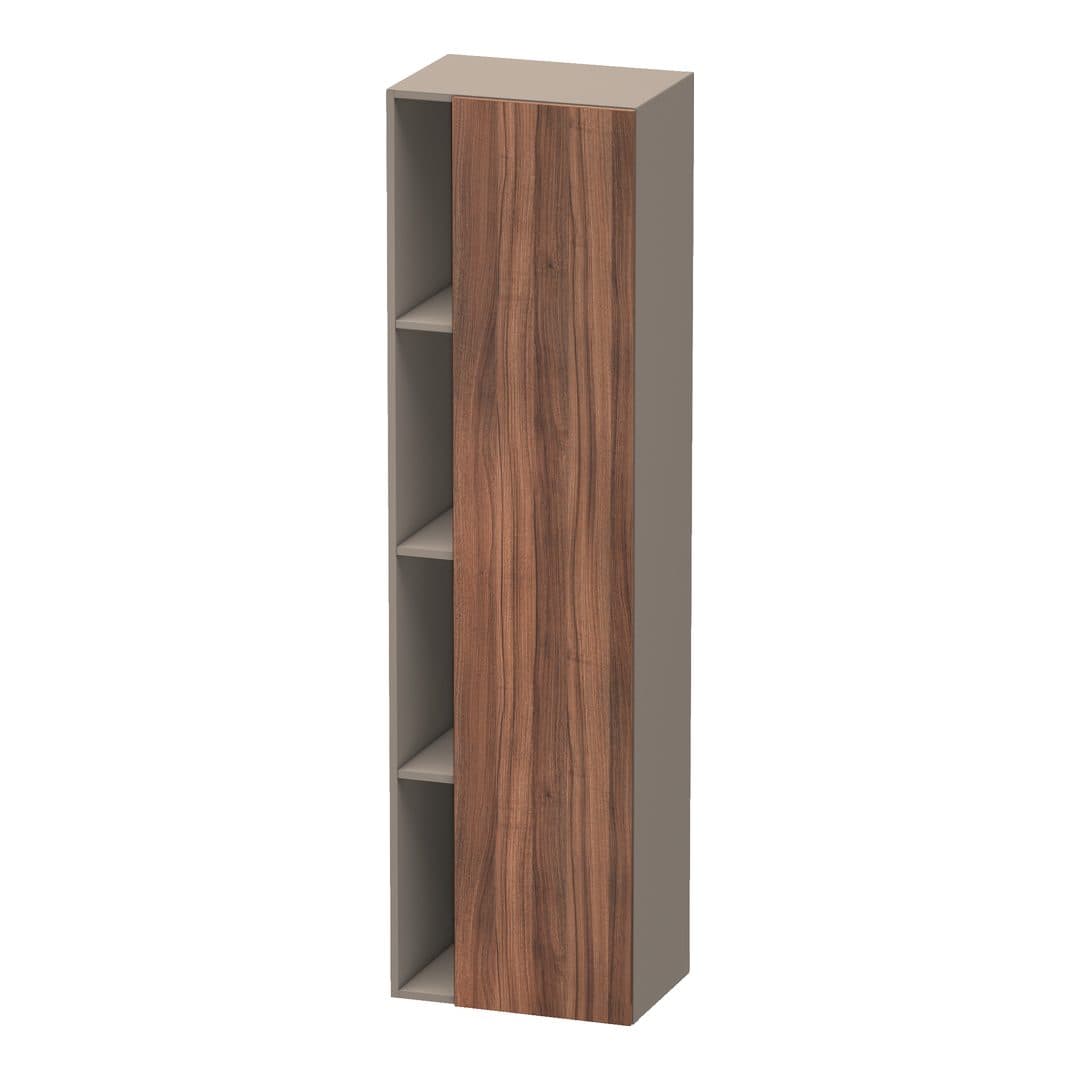 Duravit DuraStyle – Κολόνα Μπάνιου – 500 mm, 1 πόρτα, δεξιά, σώμα Basalte Matt, 500 x 360 x 1800 mm – Walnut Matt, Decor (DS1249R7943)