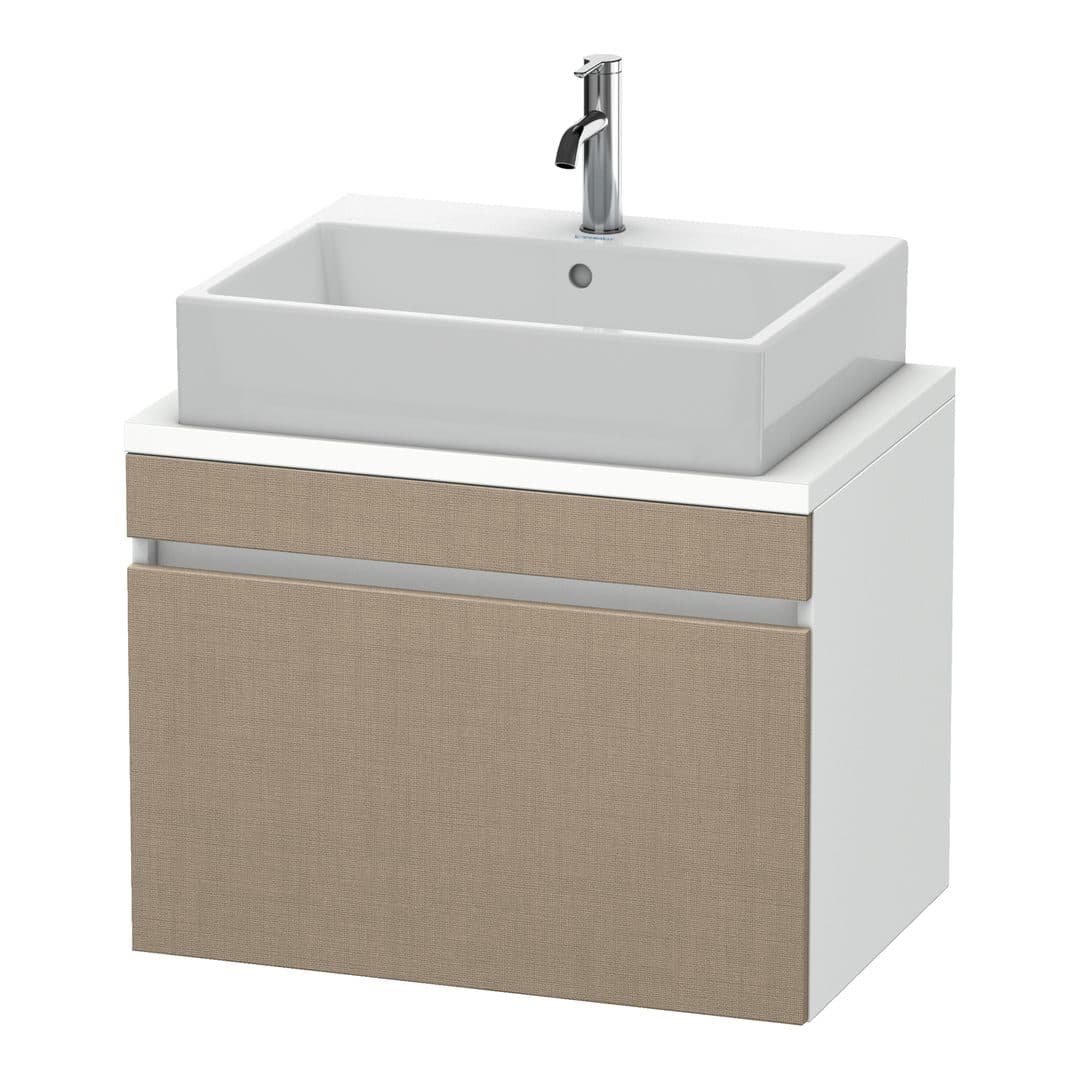 Duravit DuraStyle – Έπιπλο Νιπτήρα – 700 mm, για κονσόλα, 1 συρτάρι, νιπτήρας κέντρο, σώμα White Matt, Compact – Linen Matt, Decor (DS530107518)