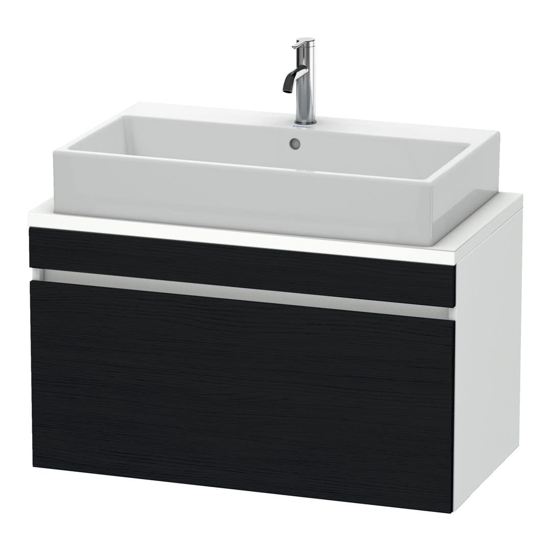Duravit DuraStyle – Έπιπλο Νιπτήρα – 900 mm, για κονσόλα, 1 συρτάρι, νιπτήρας κέντρο, σώμα White Matt, Compact – Black oak Matt, Decor (DS530301618)