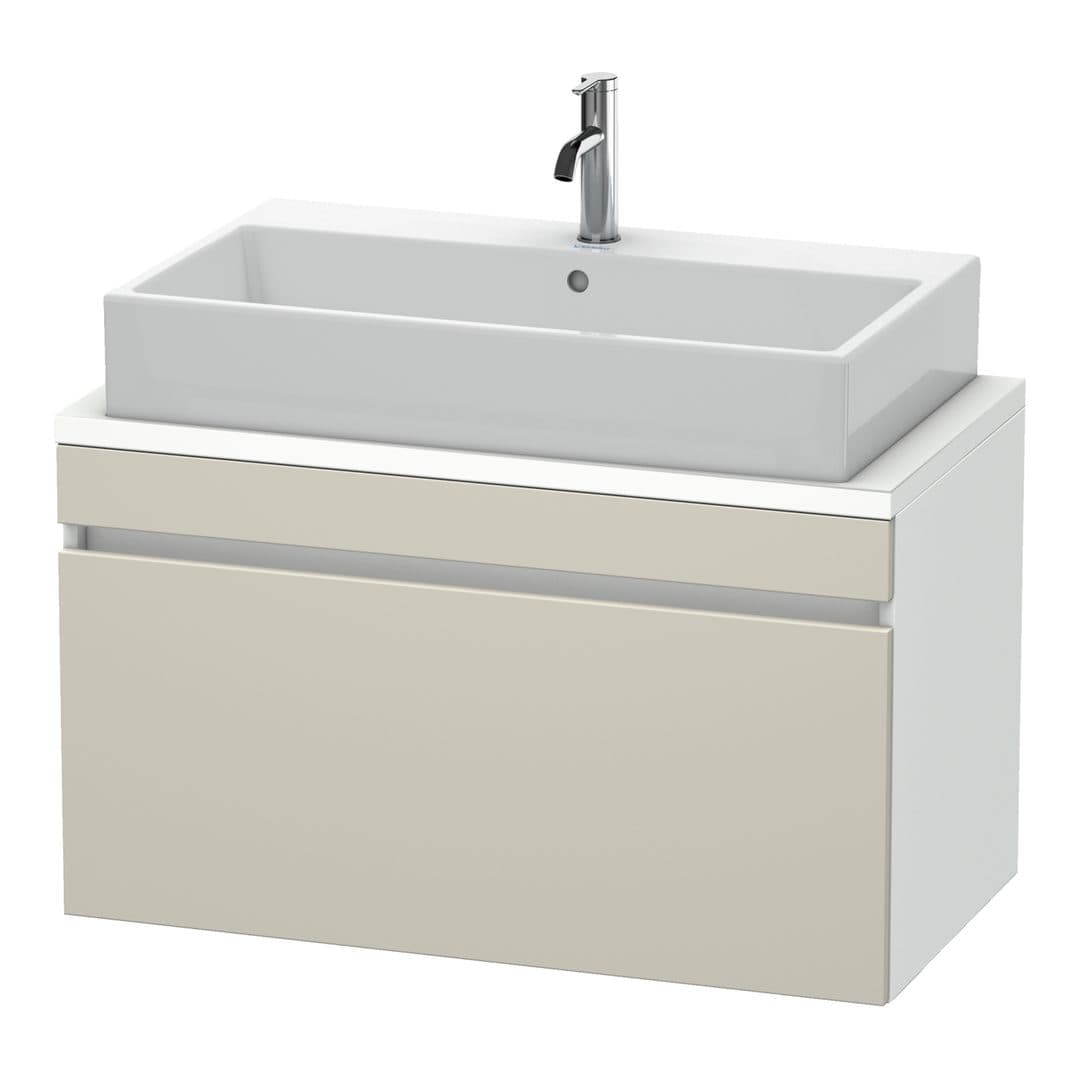 Duravit DuraStyle – Έπιπλο Νιπτήρα – 900 mm, για κονσόλα, 1 συρτάρι, νιπτήρας κέντρο, σώμα White Matt, Compact – Taupe Matt, Decor (DS530309118)