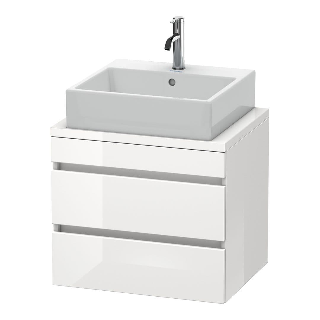 Duravit DuraStyle – Έπιπλο Νιπτήρα – 600 mm, για κονσόλα, 2 συρτάρια, νιπτήρας κέντρο, Compact – White High Gloss, Decor (DS530502222)