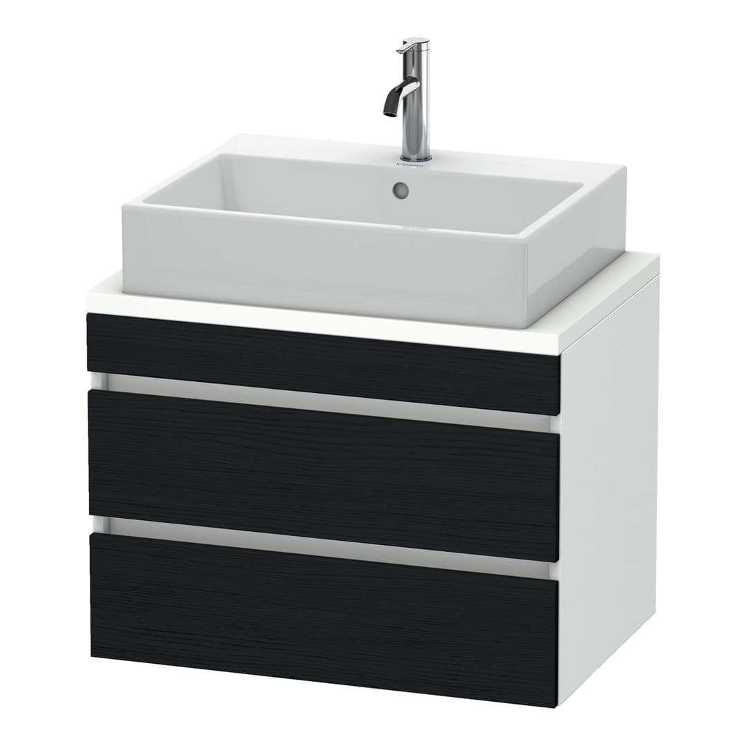 Duravit DuraStyle – Έπιπλο Νιπτήρα – 700 mm, για κονσόλα, 2 συρτάρια, νιπτήρας κέντρο, σώμα White Matt, Compact – Black oak Matt, Decor (DS530601618)