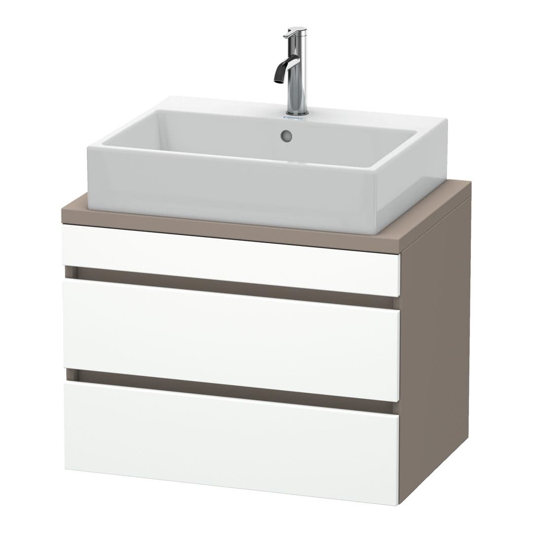Duravit DuraStyle – Έπιπλο Νιπτήρα – 700 mm, για κονσόλα, 2 συρτάρια, νιπτήρας κέντρο, σώμα Basalte Matt, Compact – White Matt, Decor (DS530601843)