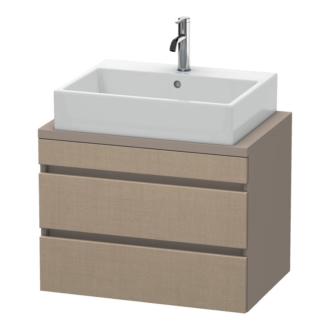 Duravit DuraStyle – Έπιπλο Νιπτήρα – 700 mm, για κονσόλα, 2 συρτάρια, νιπτήρας κέντρο, σώμα Basalte Matt, Compact – Linen Matt, Decor (DS530607543)