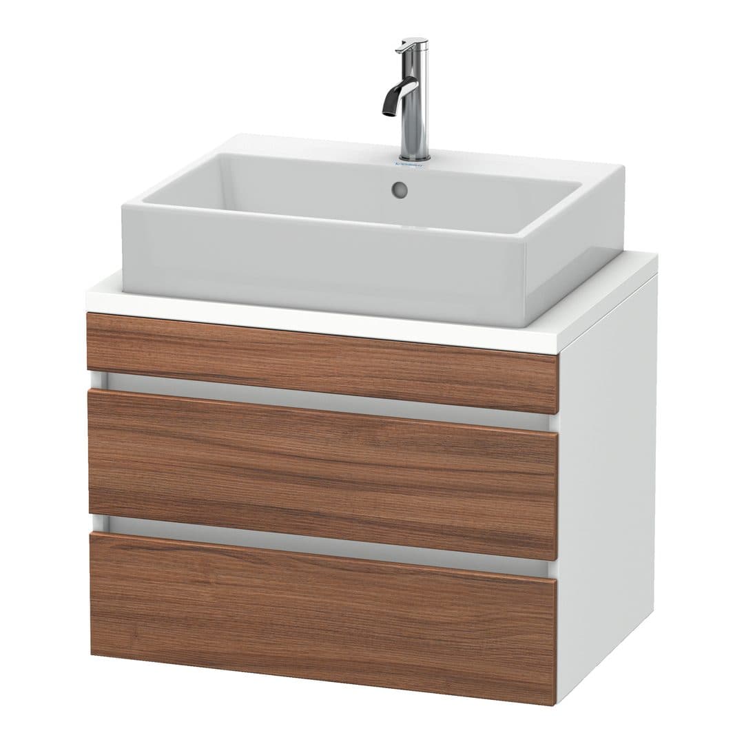 Duravit DuraStyle – Έπιπλο Νιπτήρα – 700 mm, για κονσόλα, 2 συρτάρια, νιπτήρας κέντρο, σώμα White Matt, Compact – Walnut Matt, Decor (DS530607918)