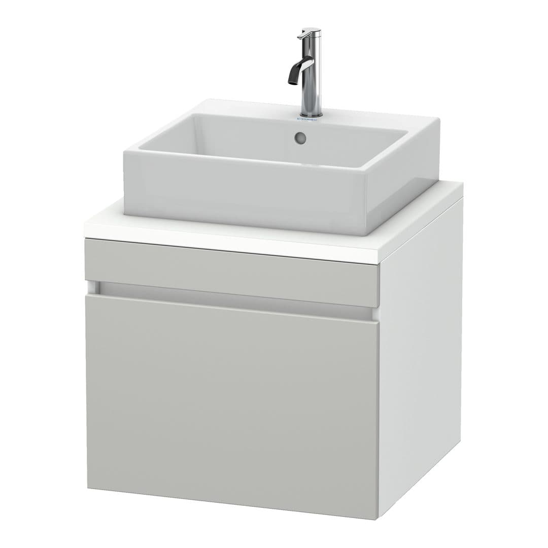 Duravit DuraStyle – Έπιπλο Νιπτήρα – 600 mm, για κονσόλα, 1 συρτάρι, νιπτήρας κέντρο, σώμα White Matt – Concrete grey Matt, Decor (DS531000718)