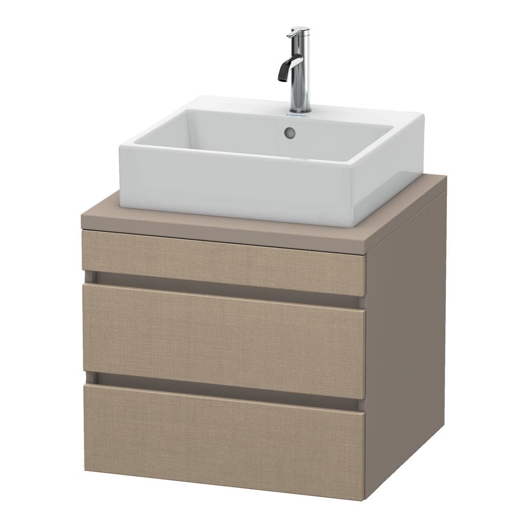 Duravit DuraStyle – Έπιπλο Νιπτήρα – 600 mm, για κονσόλα, 2 συρτάρια, νιπτήρας κέντρο, σώμα Basalte Matt – Linen Matt, Decor (DS531507543)