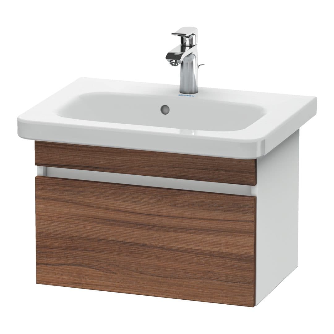 Duravit DuraStyle – Έπιπλο Νιπτήρα – 580 mm, 1 συρτάρι, νιπτήρας κέντρο, σώμα White Matt, Compact – Walnut Matt, Decor (DS637907918)