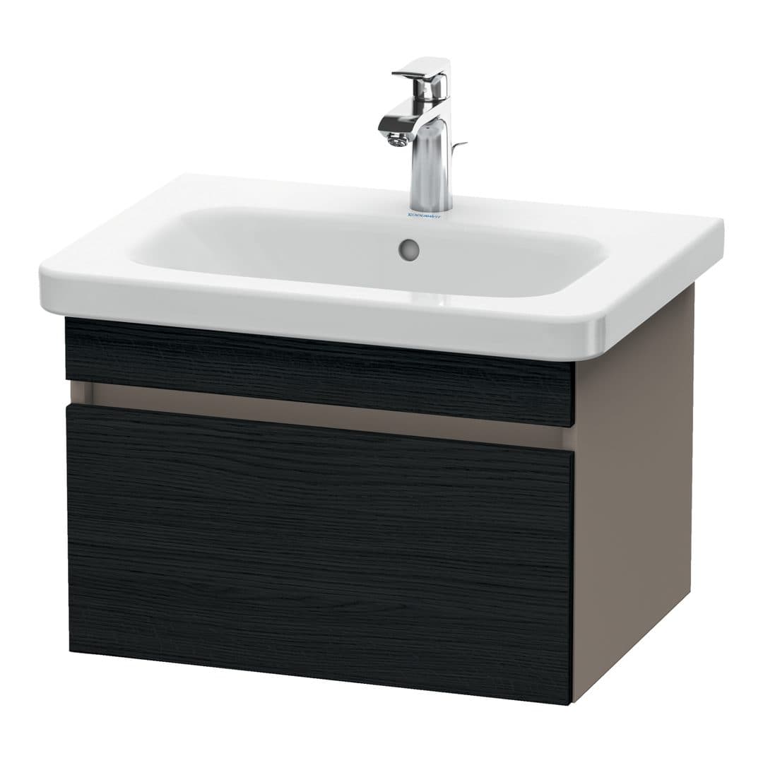 Duravit DuraStyle – Έπιπλο Νιπτήρα – 580 mm, 1 συρτάρι, νιπτήρας κέντρο, σώμα Basalte Matt – Black oak Matt, Decor (DS638001643)