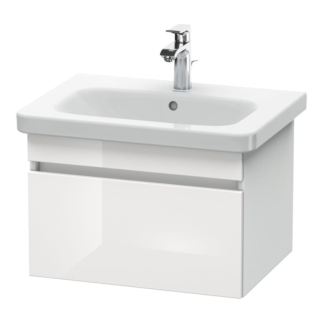 Duravit DuraStyle – Έπιπλο Νιπτήρα – 580 mm, 1 συρτάρι, νιπτήρας κέντρο, White Matt – White High Gloss, Decor (DS638002218)