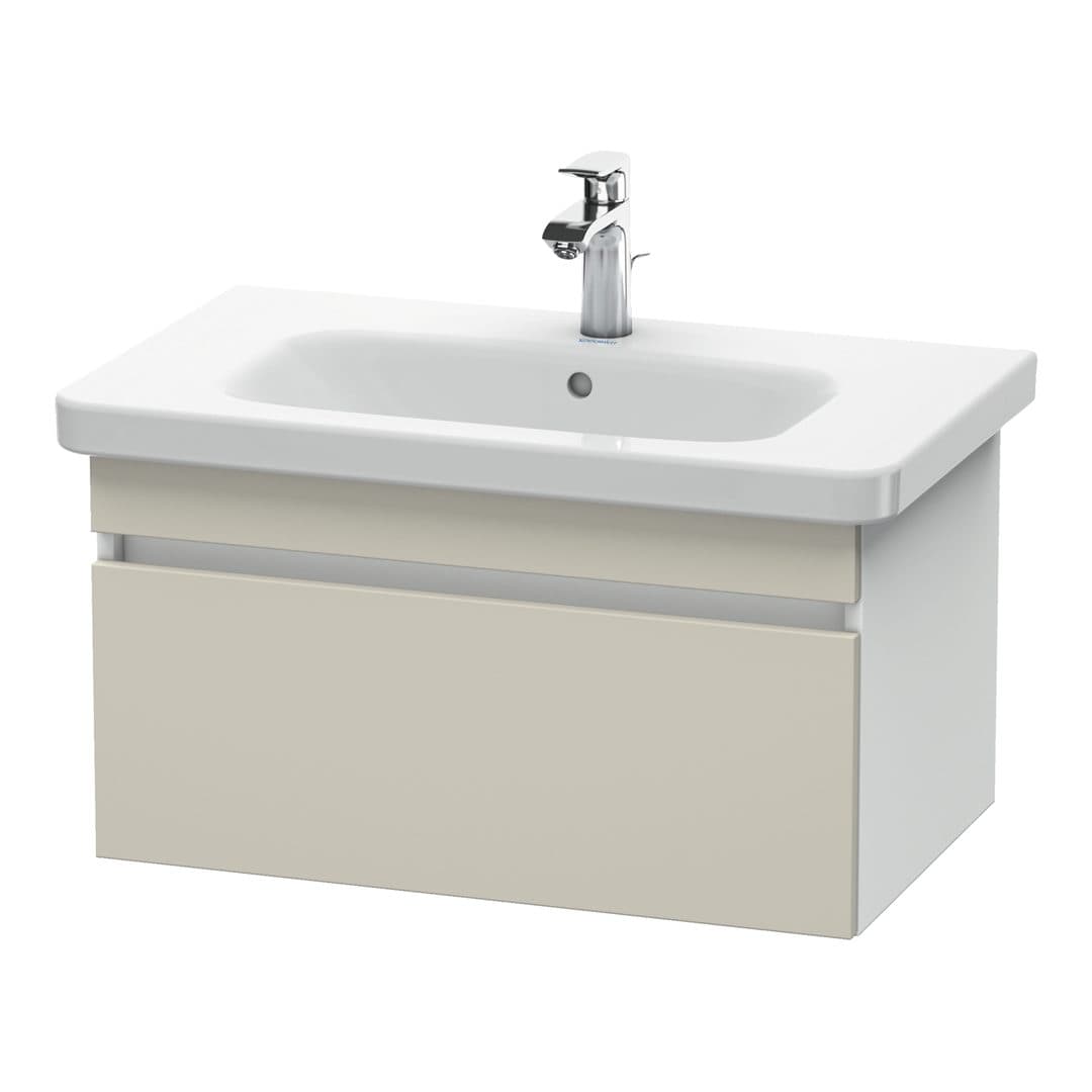 Duravit DuraStyle – Έπιπλο Νιπτήρα – 730 mm, 1 συρτάρι, νιπτήρας κέντρο, σώμα White Matt – Taupe Matt, Decor (DS638109118)