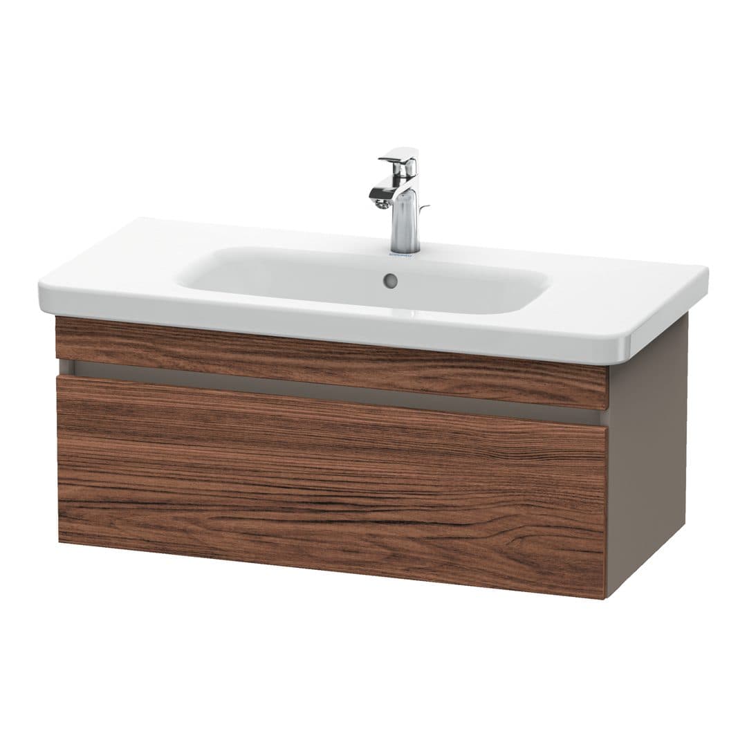 Duravit DuraStyle – Έπιπλο Νιπτήρα – 930 mm, 1 συρτάρι, νιπτήρας κέντρο, σώμα Basalte Matt – Walnut dark Matt, Decor (DS638202143)