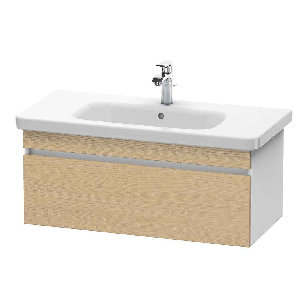 Duravit DuraStyle – Έπιπλο Νιπτήρα – 930 mm, 1 συρτάρι, νιπτήρας κέντρο, σώμα White Matt – Natural oak, Decor (DS638203018)