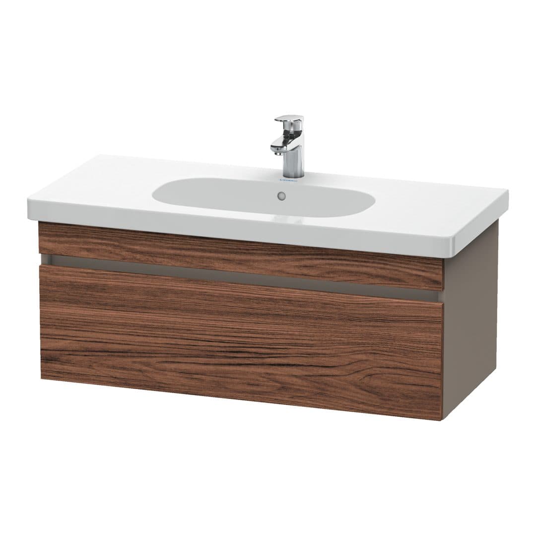 Duravit DuraStyle – Έπιπλο Νιπτήρα – 1000 mm, 1 συρτάρι, νιπτήρας κέντρο, σώμα Basalte Matt – Walnut dark Matt, Decor (DS638502143)