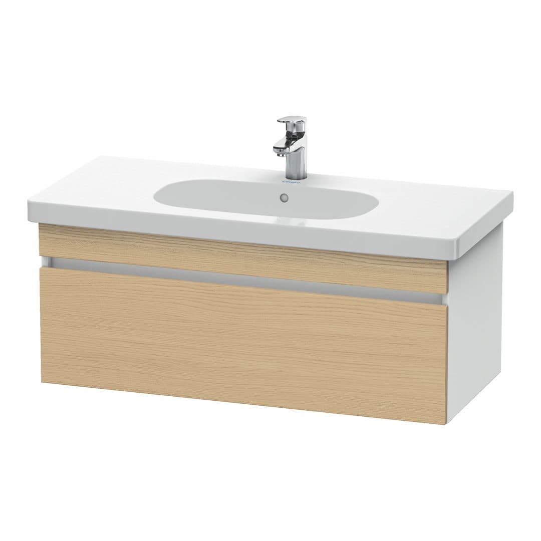 Duravit DuraStyle – Έπιπλο Νιπτήρα – 1000 mm, 1 συρτάρι, νιπτήρας κέντρο, σώμα White Matt – Natural oak, Decor (DS638503018)