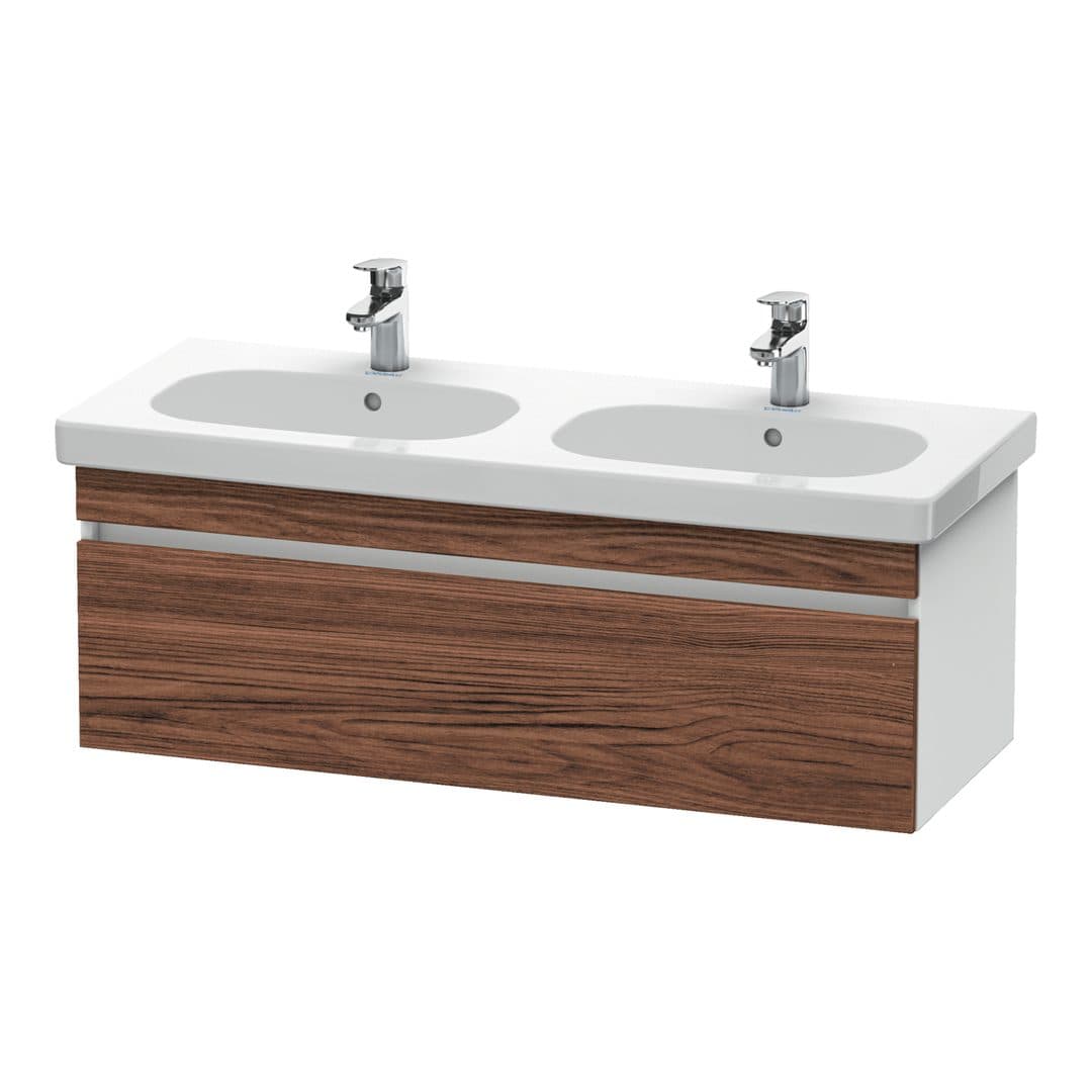 Duravit DuraStyle – Έπιπλο Νιπτήρα – 1150 mm, 1 συρτάρι, νιπτήρας κέντρο, σώμα White Matt – Walnut dark Matt, Decor (DS638602118)