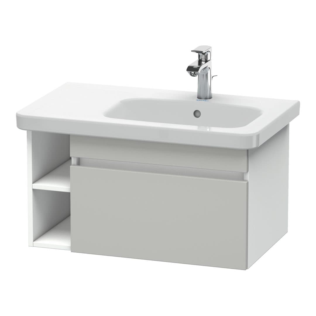 Duravit DuraStyle – Έπιπλο Νιπτήρα – 730 mm, 1 συρτάρι, νιπτήρας δεξιά, σώμα White Matt – Concrete grey Matt, Decor (DS639300718)