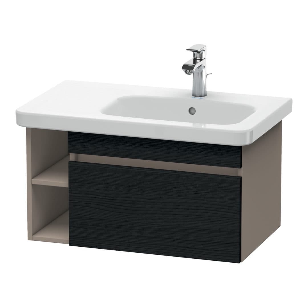 Duravit DuraStyle – Έπιπλο Νιπτήρα – 730 mm, 1 συρτάρι, νιπτήρας δεξιά, σώμα Basalte Matt – Black oak Matt, Decor (DS639301643)