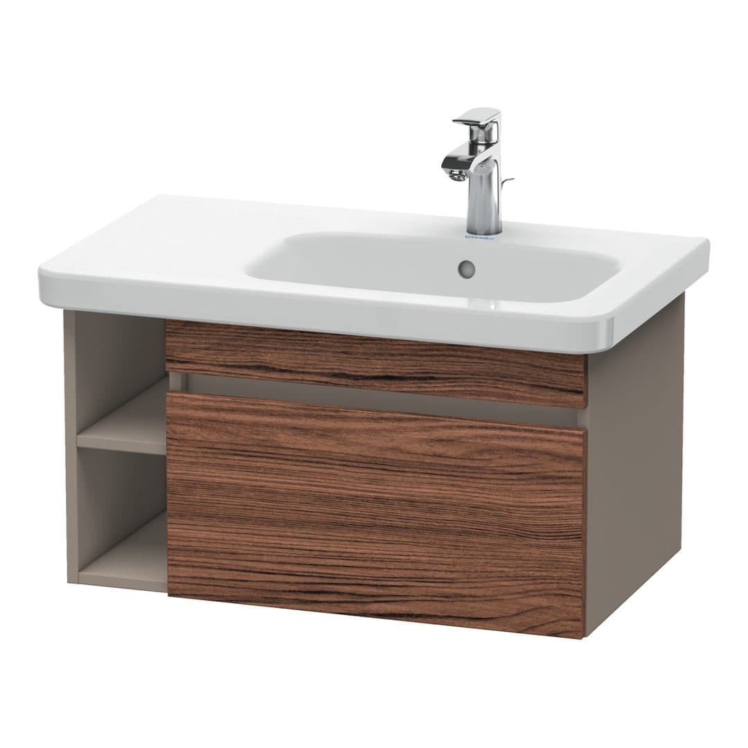 Duravit DuraStyle – Έπιπλο Νιπτήρα – 730 mm, 1 συρτάρι, νιπτήρας δεξιά, σώμα Basalte Matt – Walnut dark Matt, Decor (DS639302143)