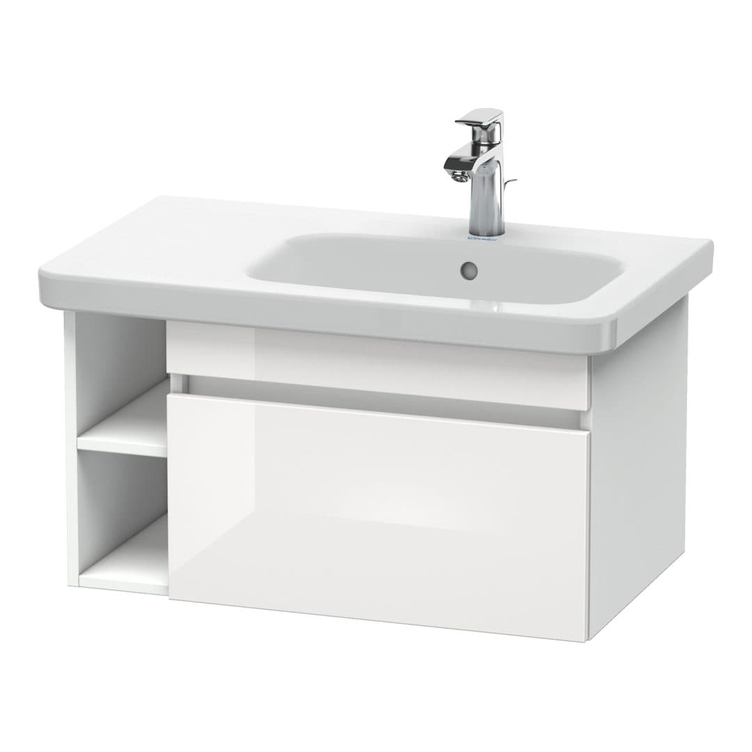 Duravit DuraStyle – Έπιπλο Νιπτήρα – 730 mm, 1 συρτάρι, νιπτήρας δεξιά, White Matt – White High Gloss, Decor (DS639302218)