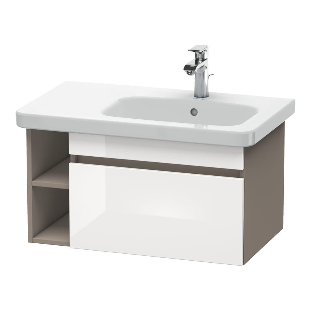 Duravit DuraStyle – Έπιπλο Νιπτήρα – 730 mm, 1 συρτάρι, νιπτήρας δεξιά, σώμα Basalte Matt – White High Gloss, Decor (DS639302243)
