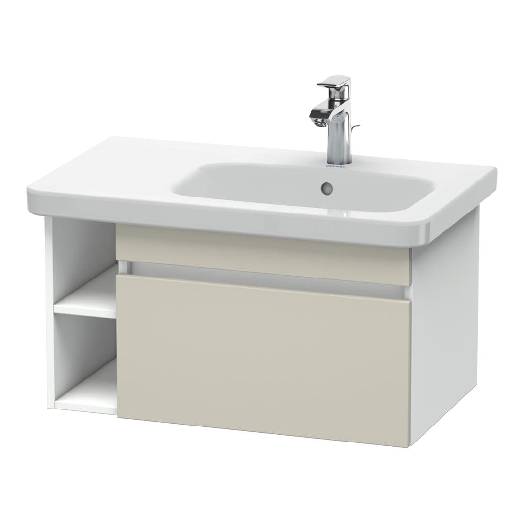Duravit DuraStyle – Έπιπλο Νιπτήρα – 730 mm, 1 συρτάρι, νιπτήρας δεξιά, σώμα White Matt – Taupe Matt, Decor (DS639309118)