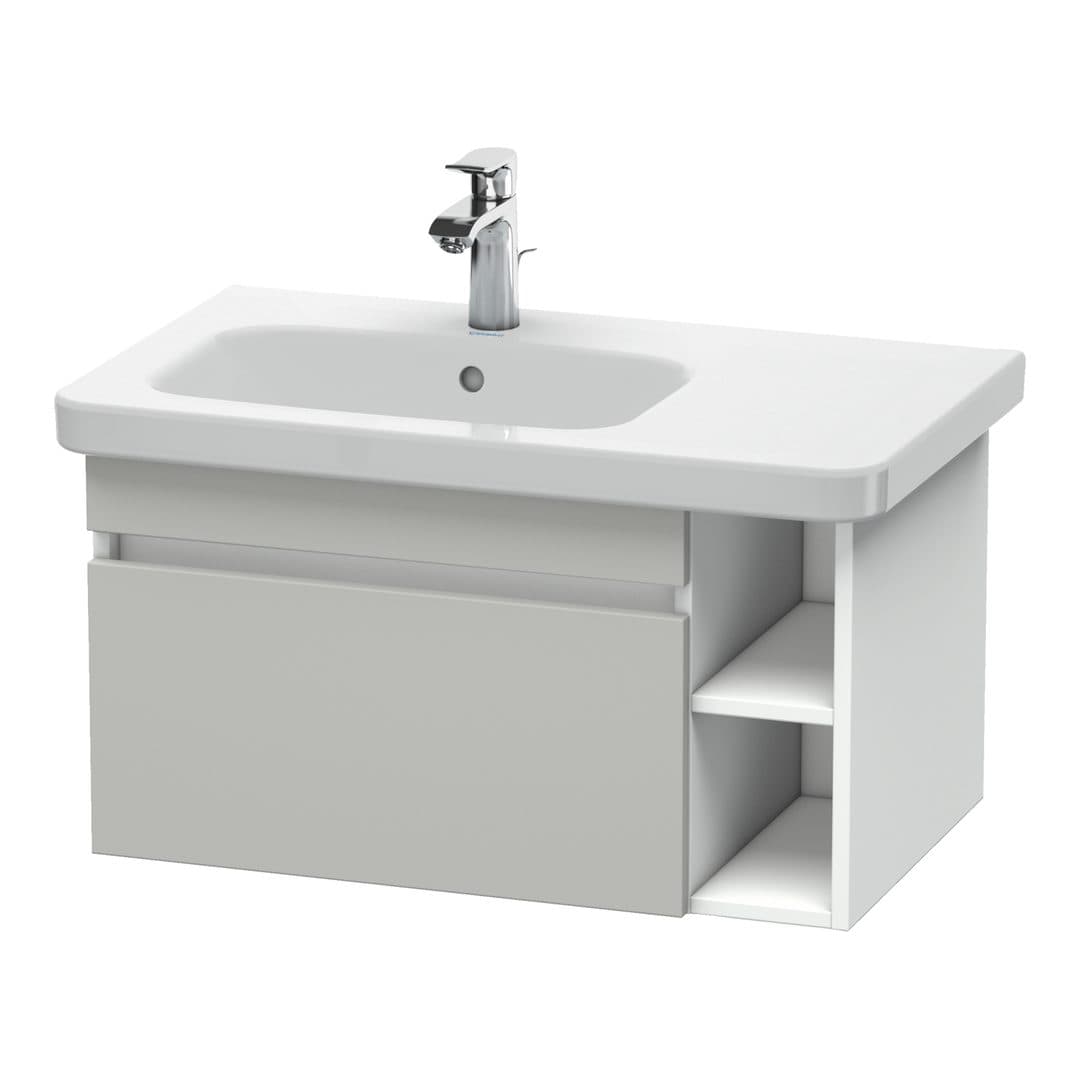 Duravit DuraStyle – Έπιπλο Νιπτήρα – 730 mm, 1 συρτάρι, νιπτήρας αριστερά, σώμα White Matt – Concrete grey Matt, Decor (DS639400718)