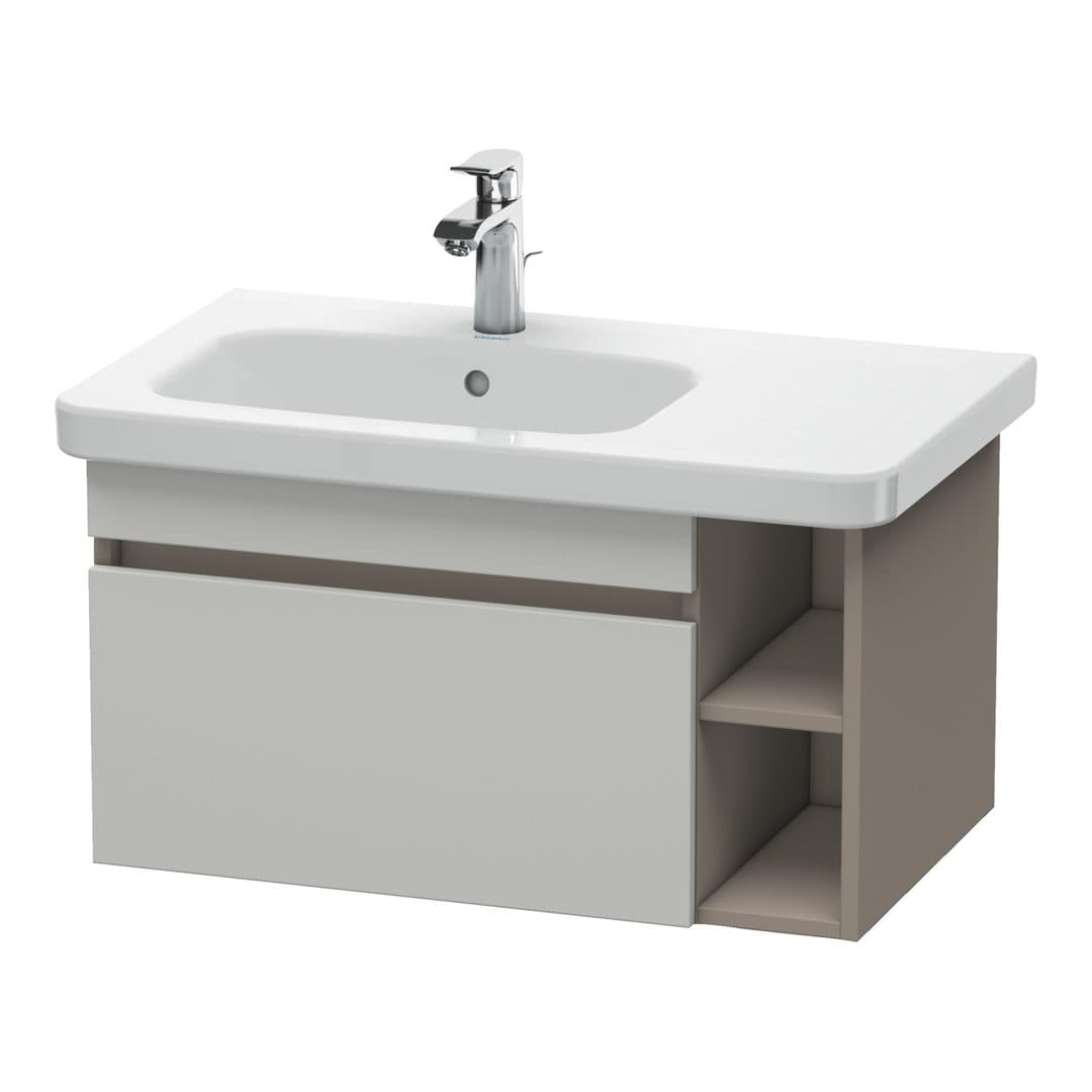 Duravit DuraStyle – Έπιπλο Νιπτήρα – 730 mm, 1 συρτάρι, νιπτήρας αριστερά, σώμα Basalte Matt – Concrete grey Matt, Decor (DS639400743)