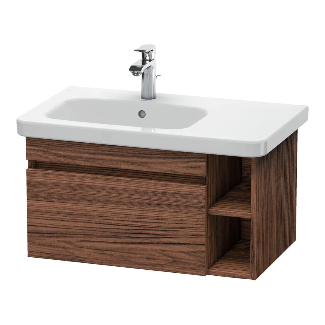 Duravit DuraStyle – Έπιπλο Νιπτήρα – 730 mm, 1 συρτάρι, νιπτήρας αριστερά – Walnut dark Matt, Decor (DS639402121)