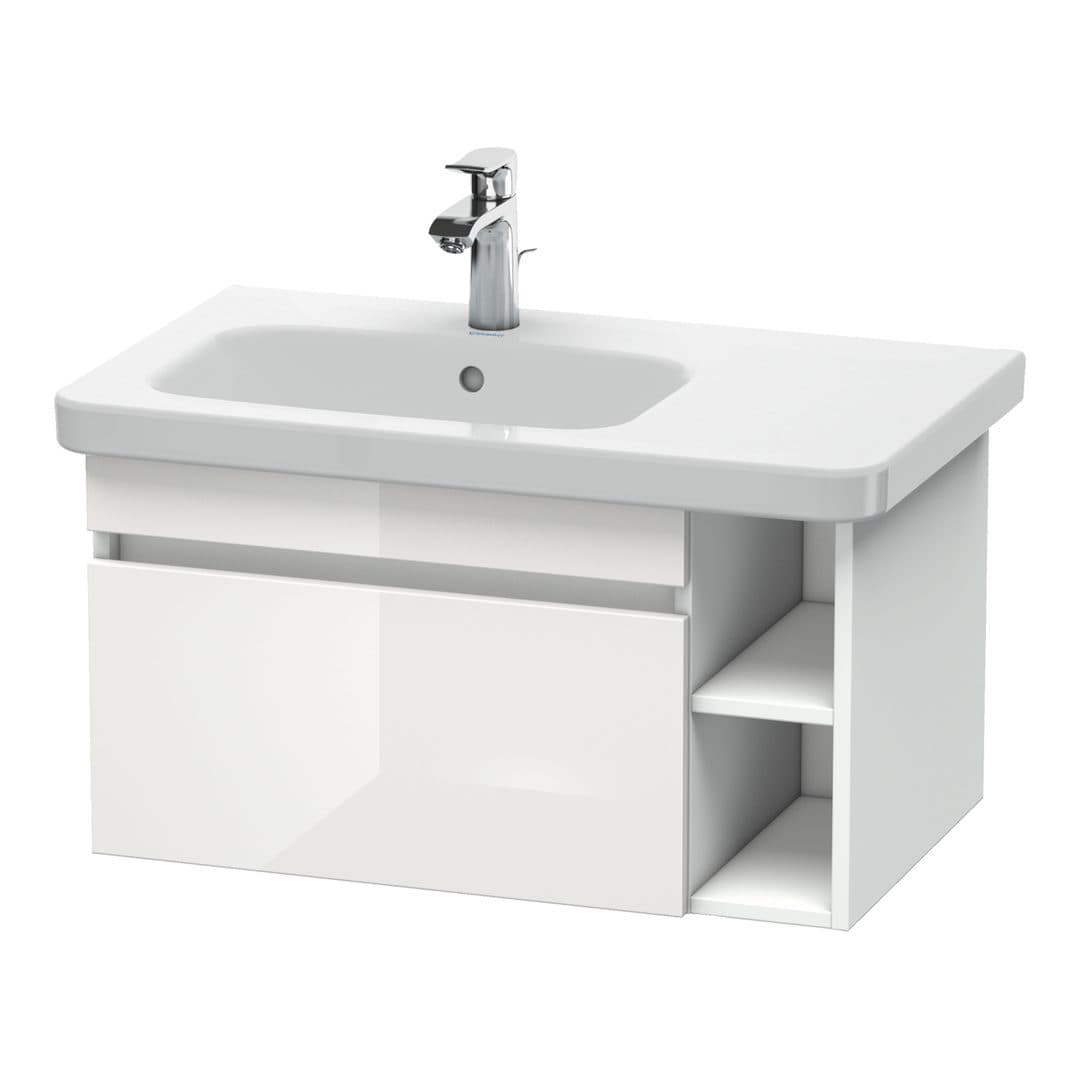 Duravit DuraStyle – Έπιπλο Νιπτήρα – 730 mm, 1 συρτάρι, νιπτήρας αριστερά, White Matt – White High Gloss, Decor (DS639402218)