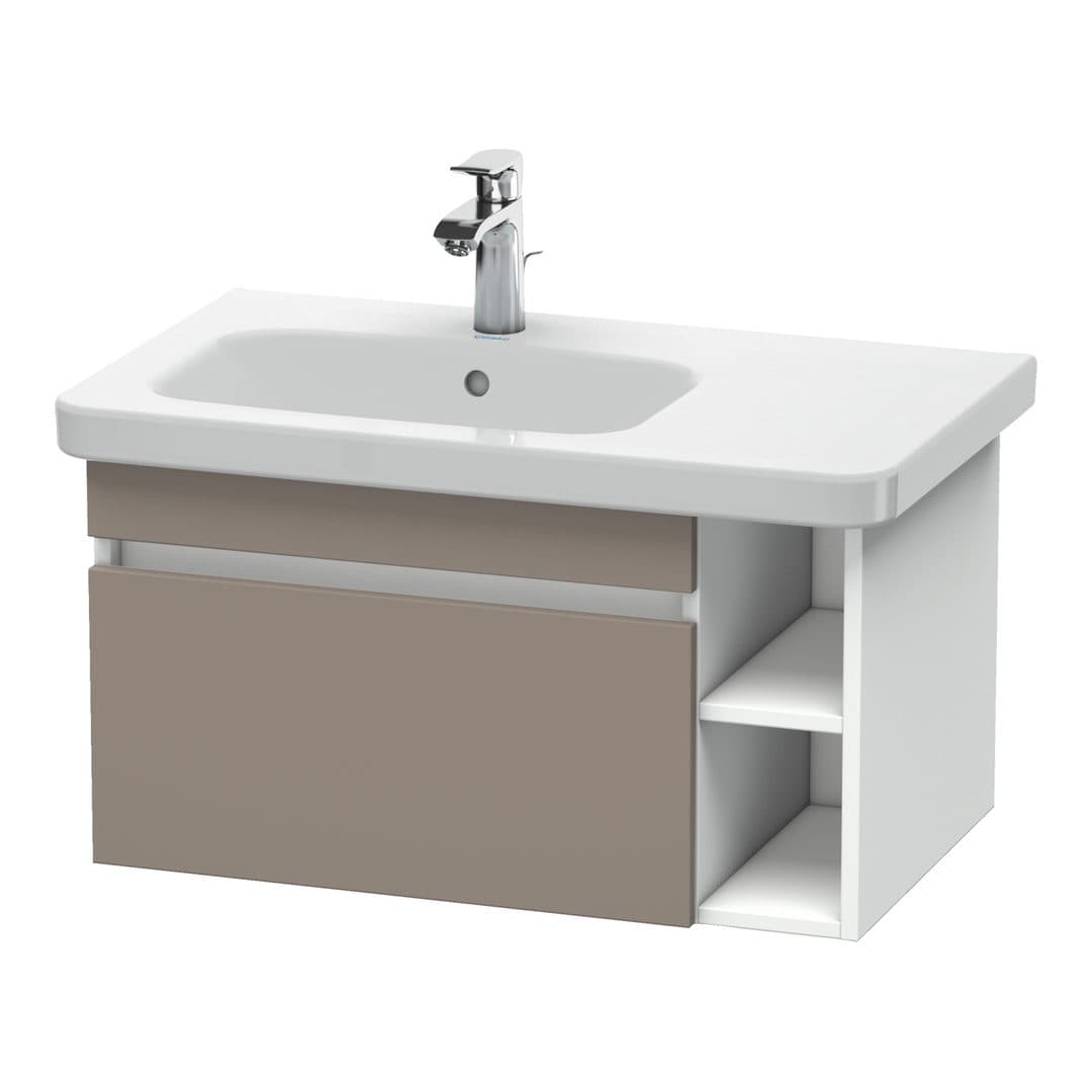 Duravit DuraStyle – Έπιπλο Νιπτήρα – 730 mm, 1 συρτάρι, νιπτήρας αριστερά, σώμα White Matt – Basalte Matt, Decor (DS639404318)