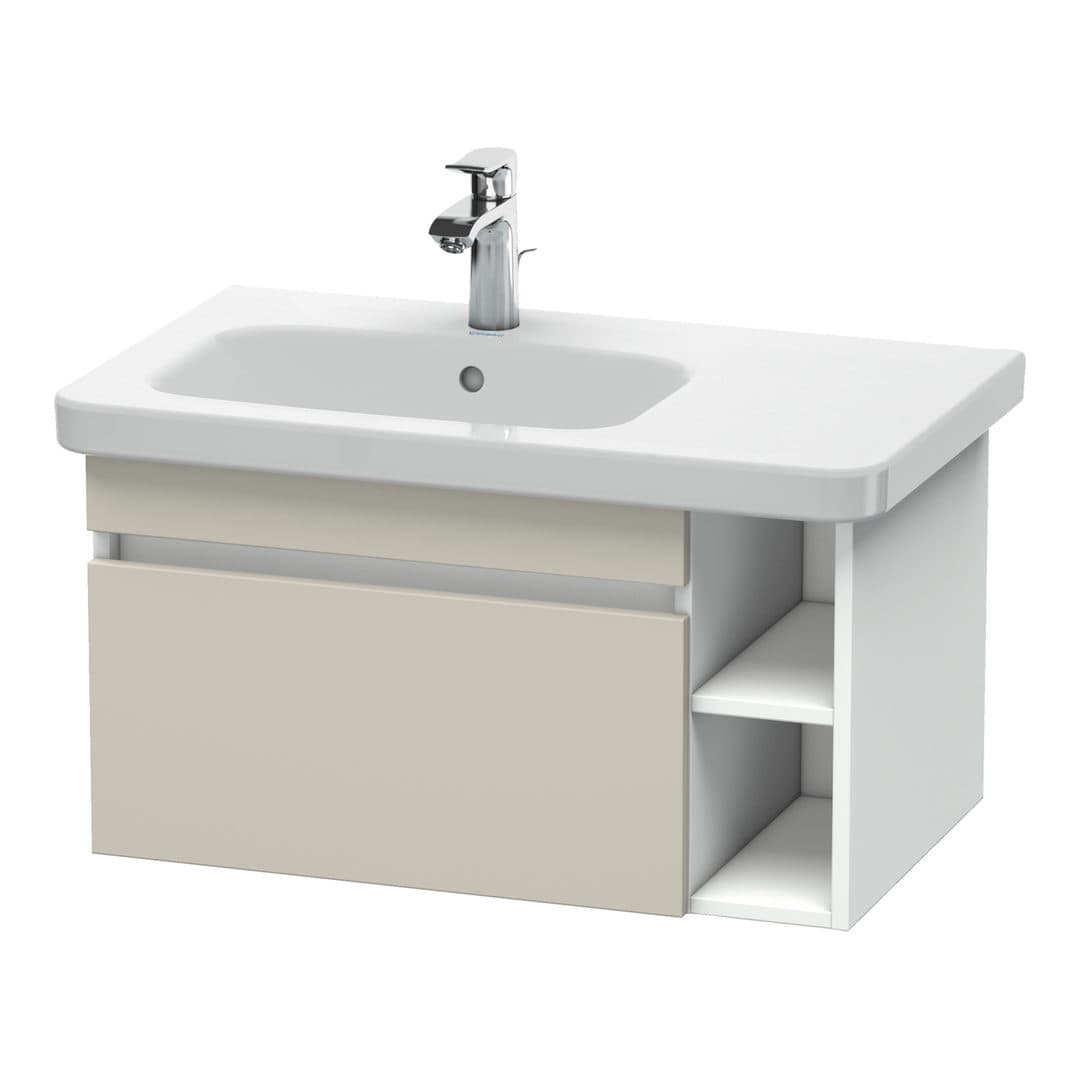 Duravit DuraStyle – Έπιπλο Νιπτήρα – 730 mm, 1 συρτάρι, νιπτήρας αριστερά, σώμα White Matt – Taupe Matt, Decor (DS639409118)