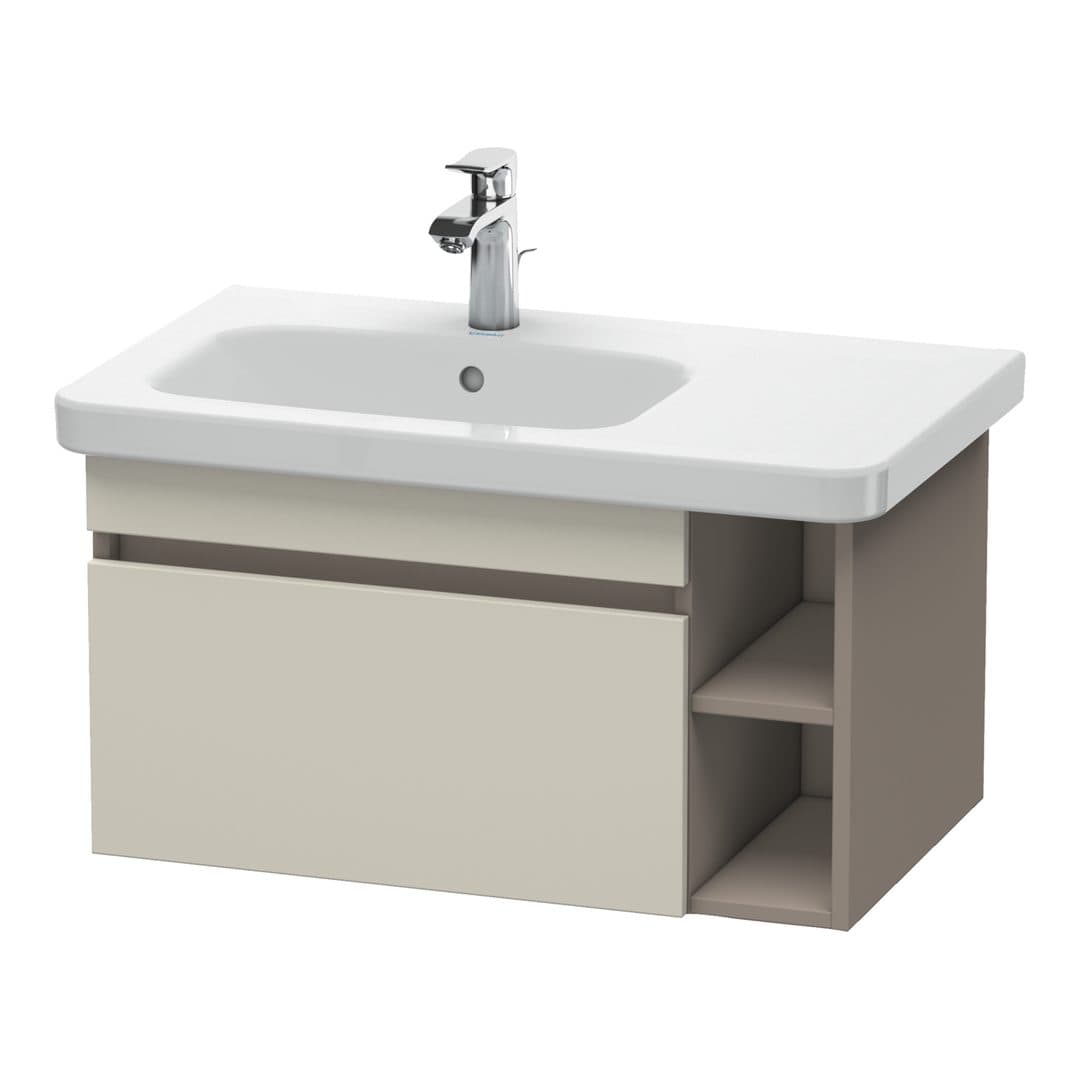Duravit DuraStyle – Έπιπλο Νιπτήρα – 730 mm, 1 συρτάρι, νιπτήρας αριστερά, σώμα Basalte Matt – Taupe Matt, Decor (DS639409143)