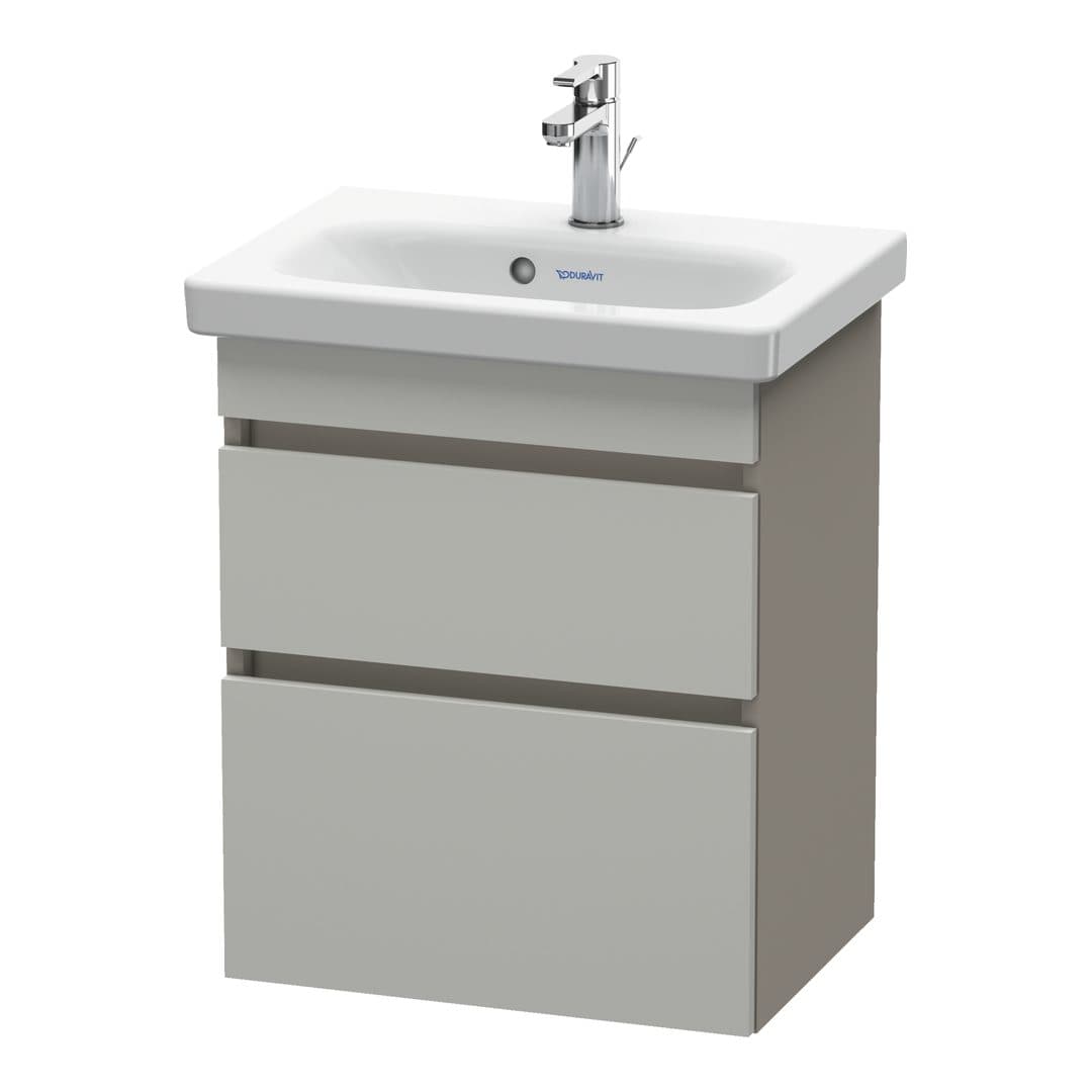 Duravit DuraStyle – Έπιπλο Νιπτήρα – 500 mm, 2 συρτάρια, νιπτήρας κέντρο, σώμα Basalte Matt, Compact – Concrete grey Matt, Decor (DS640300743)