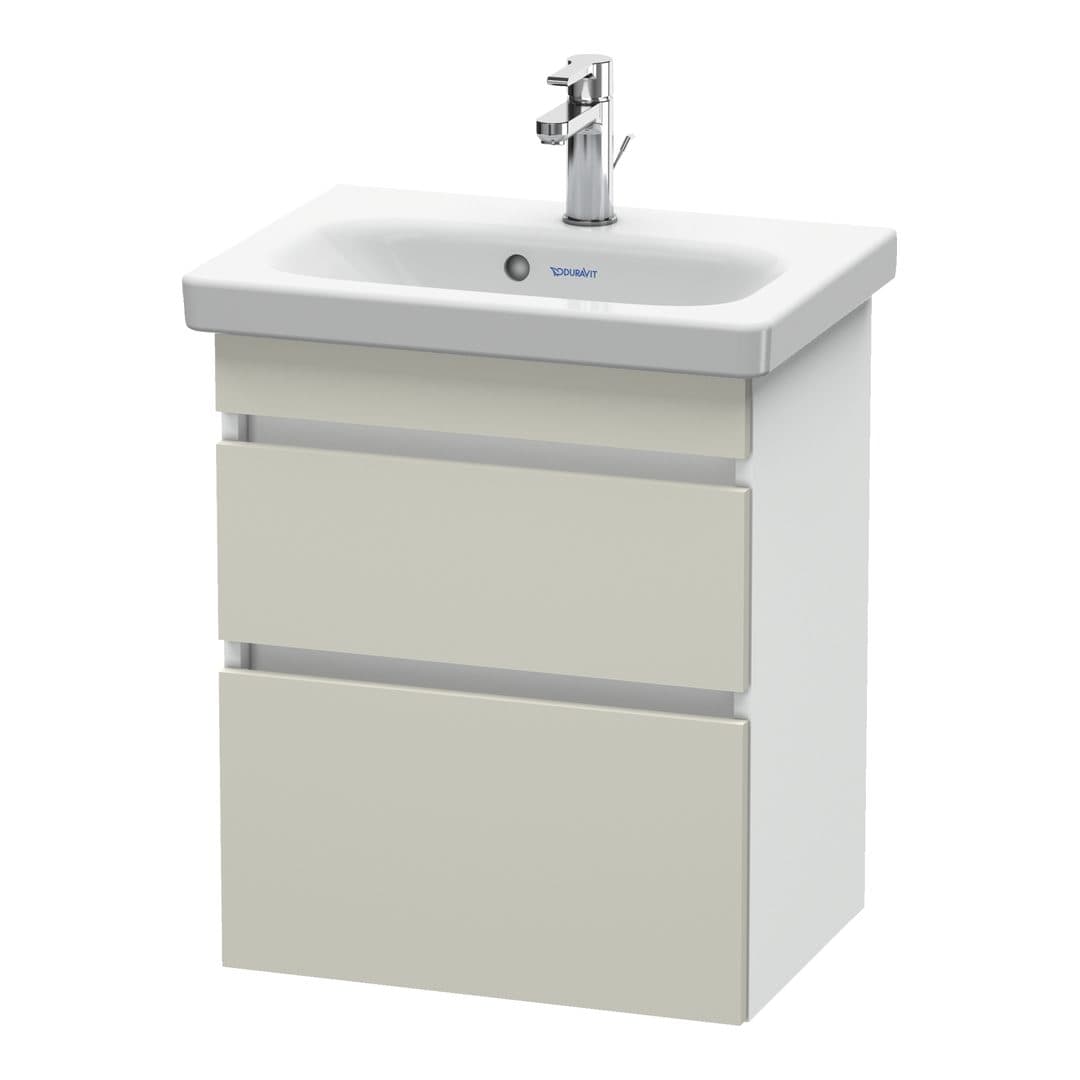 Duravit DuraStyle – Έπιπλο Νιπτήρα – 500 mm, 2 συρτάρια, νιπτήρας κέντρο, σώμα White Matt, Compact – Taupe Matt, Decor (DS640309118)