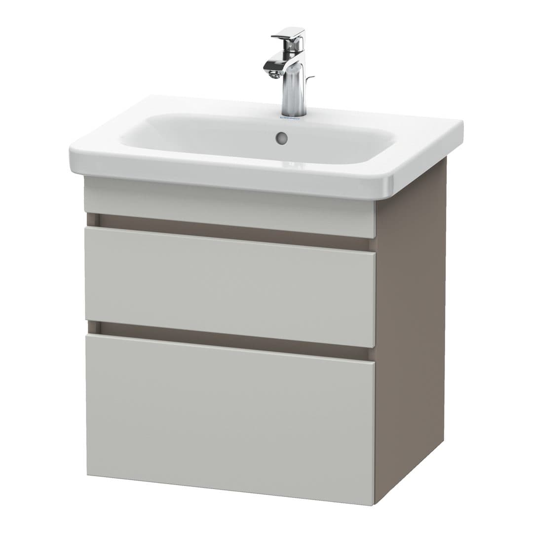Duravit DuraStyle – Έπιπλο Νιπτήρα – 580 mm, 2 συρτάρια, νιπτήρας κέντρο, σώμα Basalte Matt – Concrete grey Matt, Decor (DS648000743)